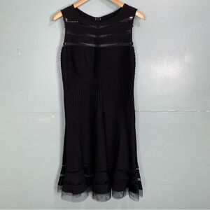Tadashi Shoji Black Mini Sleeveless‎ Ribbed Sz Petite Large